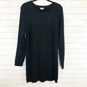 Tobi Black Long Sleeve Sweater Dress, Size Large
